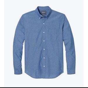 Blue with white polka dots Bonobos button down shirt size XXL long.